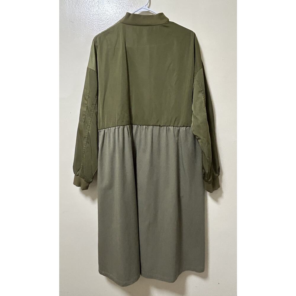 Lazy Oaf Women's Green Pilots Bomber Midi Dress - Size Large - Picture 6 of 9
